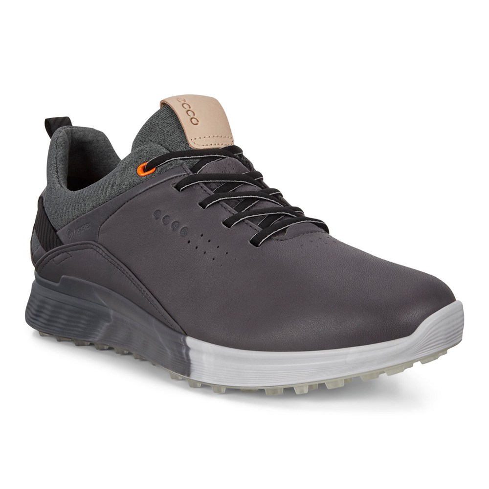 Zapatos De Golf Hombre - ECCO S-Three Spikeless - Grises Oscuro - FWO947513